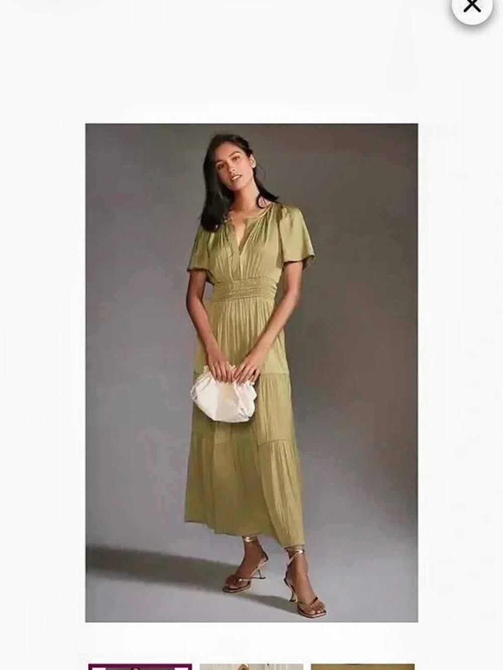 Anthropologie Green Maxi Dress